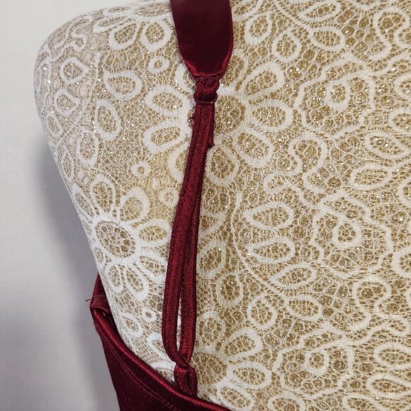 Trixxi Women's Size M Merlot Satin Adjustable Strap Padded Cup Bralette Coquette - Picture 8 of 11